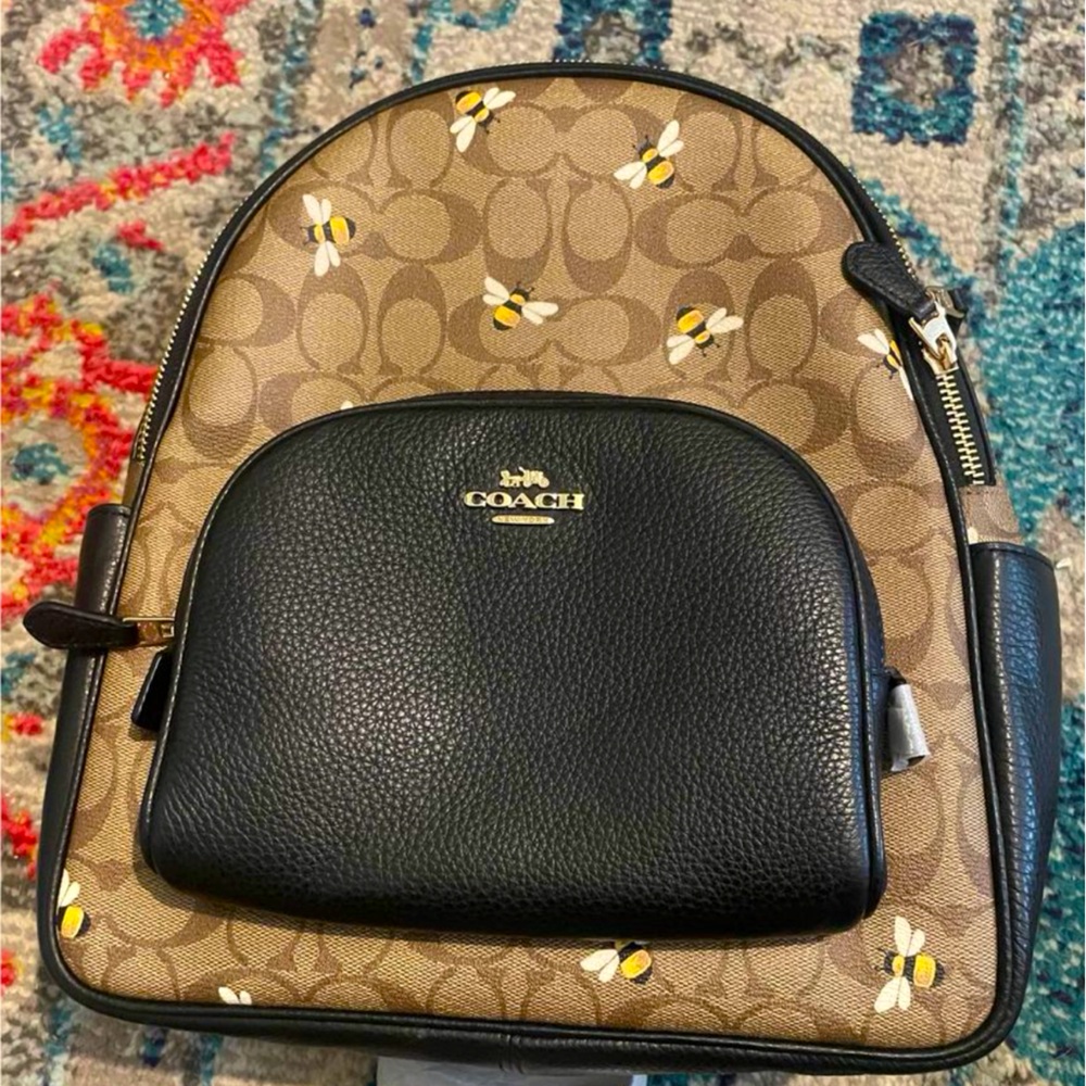 Coach Backpack Bee Print